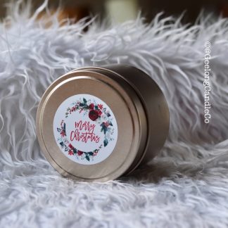 Gold Christmas Candle Tin